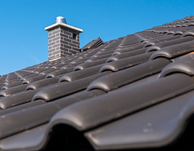 Concrete tile roof detail on a luxury Colorado home